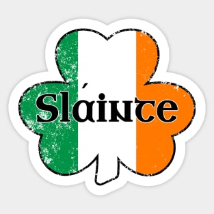 Slainte Irish Flag Gaelic Cheers Drinking St Patricks Day Shamrock Sticker